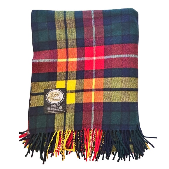 G500 Classic Vintage Travel Blanket Throw Wool Made in Scotland Buchanan Tartan - Picture 6 of 10